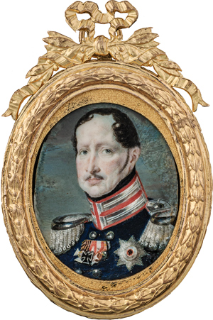 Lot 6531, Auction  116, Droege, Friedrich - zugeschrieben, Miniatur Portrait des Königs Friedrich Wilhelm III. von Preußen mit Schnurrbart