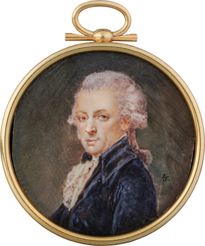 Lot 6558, Auction  116, Lampi, Giovanni Battista - nach, Miniatur nach dem Selbstportrait des Künstlers in lila Jacke