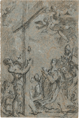 Lot 6642, Auction  116, Italienisch, 17. Jh. Die Verehrung des Heiligen Kreuzes