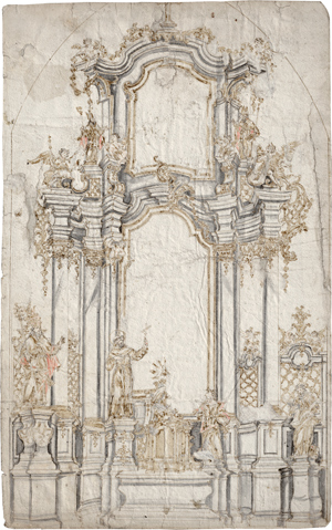 Lot 6681, Auction  116, Süddeutsch, um 1740. Entwurf für einen Altar