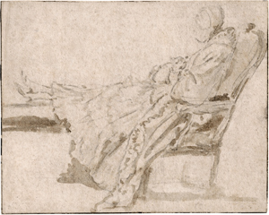 Lot 6695, Auction  116, Durameau, Louis-Jean-Jacques, Eine junge Frau auf einem Sessel sitzend und eine Katze auf ihrem Schoß streichelnd