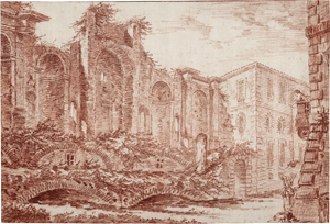 Lot 6734, Auction  116, Robert, Hubert - Schule, Capriccio mit den Ruinen eines römischen Palazzo und späteren Gebäuden mit Rustikaverzierungen