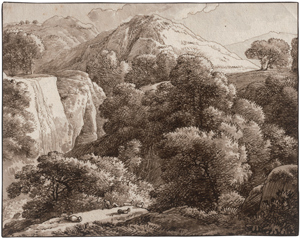 Lot 6755, Auction  116, Kobell, Ferdinand von, Bergige Landschaft mit einem Ziegenhirten und seiner Herde