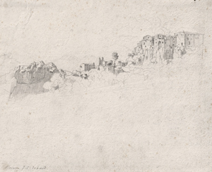 Lot 6781, Auction  116, Erhard, Johann Christoph, Blick auf die Silhouette von Olevano