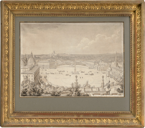 Lot 6819, Auction  116, Italienisch, um 1820. Blick vom Pincio über die Piazza del Popolo mit dem Obelisken