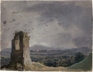 Lot 6842, Auction  116, Piepenhagen, Luise, Landschaft mit verlassenem Turm, den Krähen 