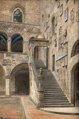 Lot 6862, Auction  116, Brandeis, Antonietta, Der Innenhof des Palazzo del Bargello in Florenz