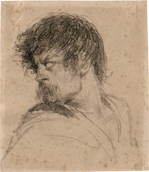 Lot 6889, Auction  116, Repin, Ilja Jefimowitsch - zugeschrieben, Bildnis eines wild blickenden Mannes mit Schnurrbart