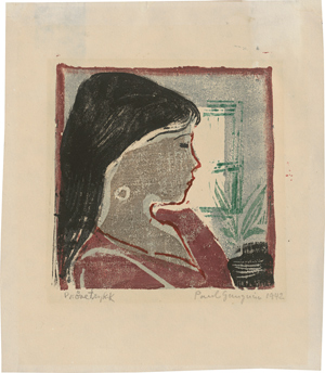 Lot 7123, Auction  116, Gauguin, Paul René, Junge Frau im Profil mit Ohrring
