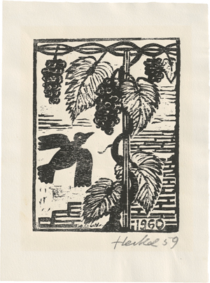 Lot 7186, Auction  116, Heckel, Erich, 29. Jahresblatt: Vogel und Trauben