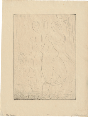 Lot 7271, Auction  116, Lehmbruck, Wilhelm, Drei weibliche Akte, zwei stehend, einer sitzend