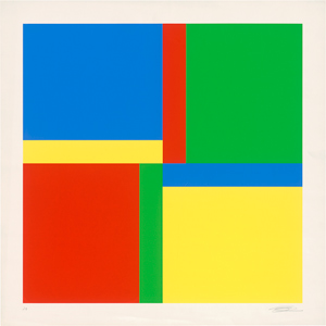 Lot 7283, Auction  116, Lohse, Richard-Paul, 4 Bewegungen um eine Achse: Diagonal rot gegen grün und blau gegen gelb