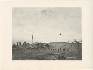 Lot 7298, Auction  116, Mattheuer, Wolfgang, Landschaft mit Fußball