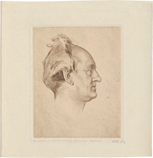 Lot 7343, Auction  116, Orlik, Emil, Portrait Gerhart Hauptmann (Kopf im Profil nach rechts)