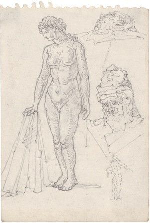 Lot 8062, Auction  116, Chirico, Giorgio de, Weiblicher Akt, zwei Kopfstudien und eine Figurstudie