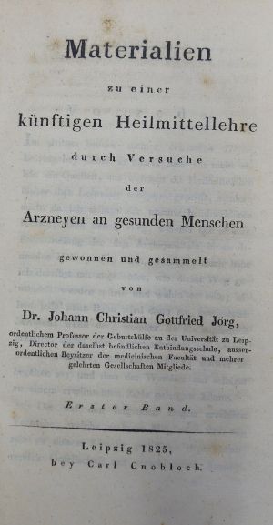 Lot 214, Auction  117, Jörg, Johann Christian Gottfried, Materialien zu einer künftigen Heilmittellehre