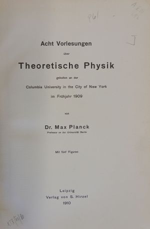 Lot 247, Auction  117, Planck, Max, Konvolut von 6 Werken (Die Stellung der neueren Physik u.a.)