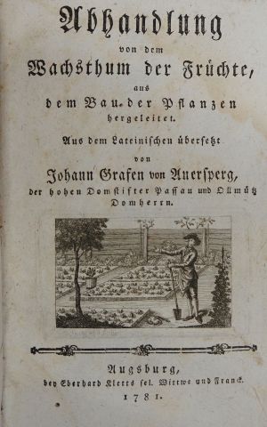 Lot 272, Auction  117, Zallinger zum Thurn, Johann Baptist, Abhandlung von dem Wachsthum der Früchte