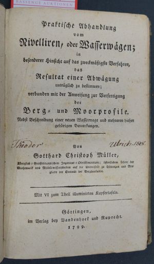 Lot 293, Auction  117, Müller, Gotthard Christoph, Praktische Abhandlung vom Nivelliren