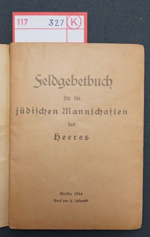 Lot 327, Auction  117, Feldgebetbuch, für die jüdischen Mannschaften des Heeres
