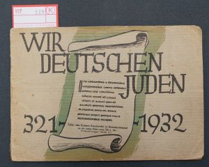Lot 338, Auction  117, Wir deutschen Juden, Mit 14 ganzseitigen Illustrationen in Schwarz und Grün. 
