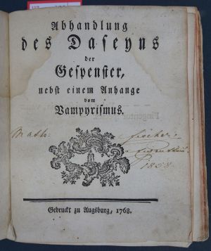 Lot 375, Auction  117, Mayer, Andreas Ulrich, Abhandlung des Daseyns der Gespenster