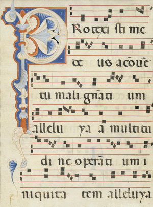 Lot 504, Auction  117, Protexisti me Deus,  Einzelblatt aus einer liturgischen Handschrift auf Pergament 