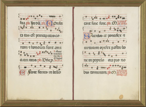 Lot 515, Auction  117, Confortatus est principatus, Antiphonale-Doppelblatt auf Pergament + weiteres Blatt