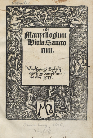 Lot 571, Auction  117, Martyrilogium viola Sanctorum, Martyrilogium viola Sanctorum