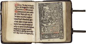 Lot 1007, Auction  117, Breviarium latinum-germanicum, Miniatur-Gebetbuch. Lateinische und deutsche Handschrift in schwarzbrauner und roter Tinte auf Papier