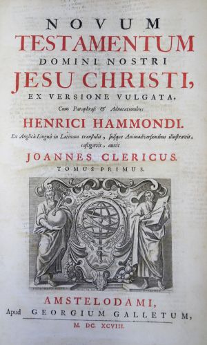 Lot 1064, Auction  117, Hammond, Henry, Novum testamentum domini nostri Jesu Christi