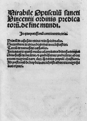 Lot 1185, Auction  117, Ferrer, Vinzenz, Mirabile Opusculum sancti Vincentii ordinis 