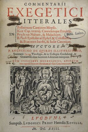 Lot 1210, Auction  117, Quiros, Augustin de, Commentarii exegetici litterales