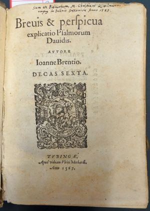 Lot 1225, Auction  117, Brenz, Johannes, Brevis & perspicua explicatio Psalmorum Davidis
