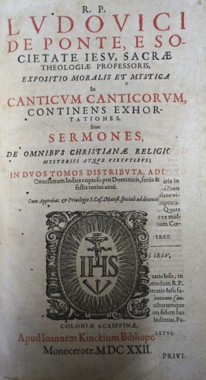 Lot 1238, Auction  117, Puente, Luis de la, Expositio moralis et mystica in canticum canticorum