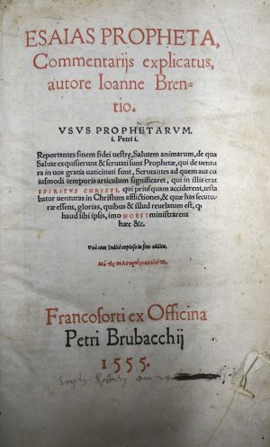 Lot 1245, Auction  117, Brenz, Johannes, Esaias Propheta, Commentarijs explicatus