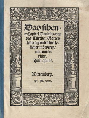 Lot 1251, Auction  117, Jonas, Justus, Das sibende Capitel Danielis