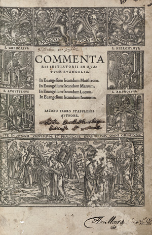 Lot 1282, Auction  117, Faber Stapulensis, Jacobus, Commentarii initiatorii in quatuor evangelia