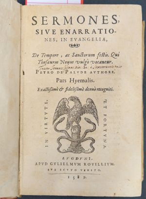 Lot 1308, Auction  117, Petrus de Palude, Sermones, sive enarrationes, in Evangelia
