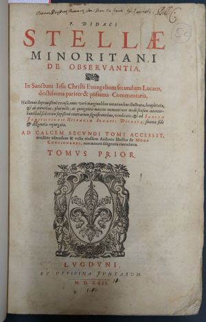 Lot 1338, Auction  117, Stella, Didacus, In sanctum Jesu Christi evangelium secundum Lucam