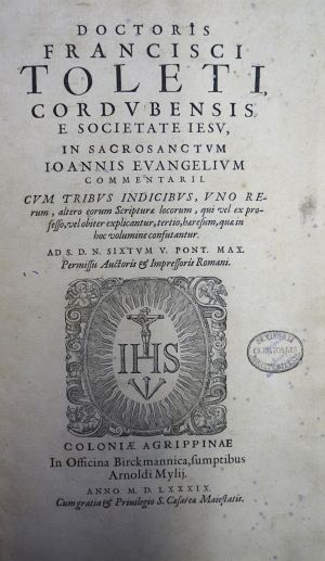 Lot 1350, Auction  117, Toledo, Francisco, In sacrosanctum Ioannis evangelium commentarii