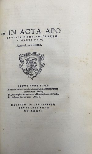Lot 1352, Auction  117, Brenz, Johannes, In evangelii quod inscribtur secundum Lucam