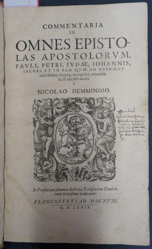 Lot 1394, Auction  117, Hemmingsen, Niels, Commentaria in omnes epistolas apostolorum