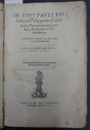 Lot 1407, Auction  117, Musculus, Wolfgang, In divi Pauli epistolas ad philippenses