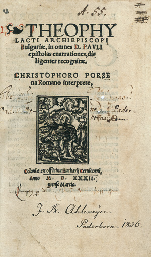 Lot 1430, Auction  117, Theophylakt von Ohrid,  In omnes D. Pauli epistolas enarrationes