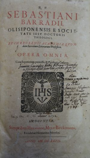 Lot 1444, Auction  117, Barradius, Sebastian, Opera omnia