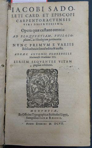 Lot 1475, Auction  117, Sadoleto, Jacopo, Opera quae exstant omnia