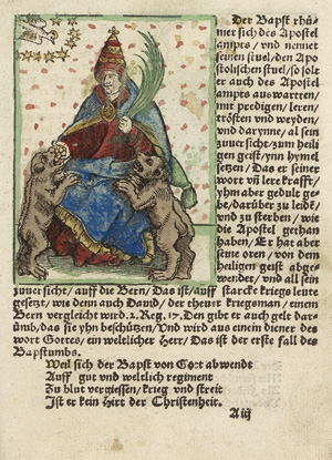 Lot 1524, Auction  117, Sachs, Hans und Osiander, Andreas, Ein wunderliche weissagung, von dem Bapstumb
