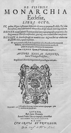 Lot 1526, Auction  117, Sanders, Nicholas, De visibili monarchia ecclesiae libri octo