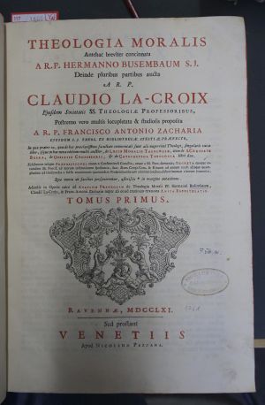 Lot 1600, Auction  117, Lacroix, Claude, Theologia moralis antehac breviter concinnata... deinde pluribus partibus aucta